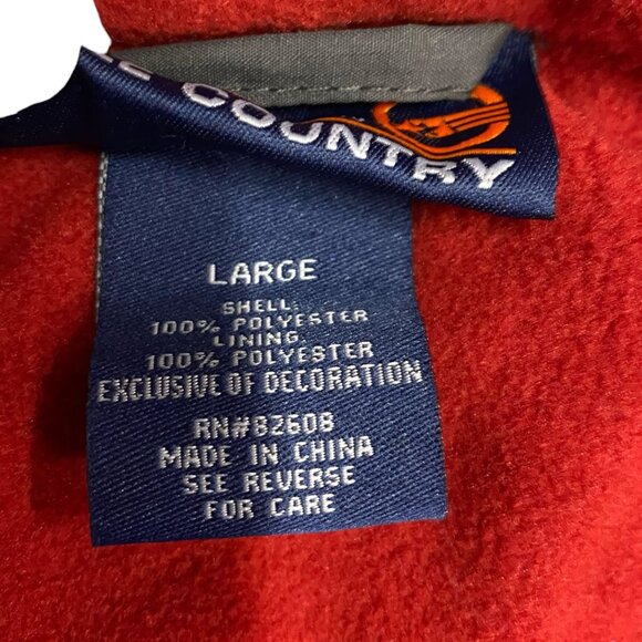 NWT Free Country Mens L Red Club Tech Fleece Jacket Full Zip Pockets Outerwear - Picture 3 of 16